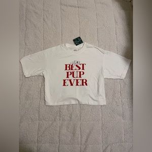 NWT Uniqlo graphic cropped tee